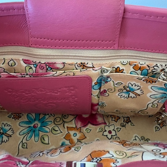 Brighton Pink and Tan Woven Shoulder Bag - Picture 10 of 12